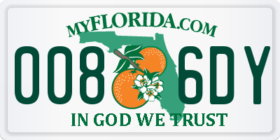 FL license plate 0086DY