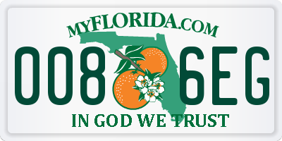 FL license plate 0086EG