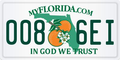 FL license plate 0086EI