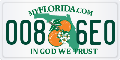 FL license plate 0086EO