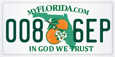 FL license plate 0086EP