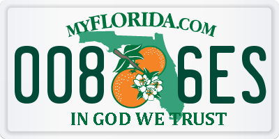 FL license plate 0086ES