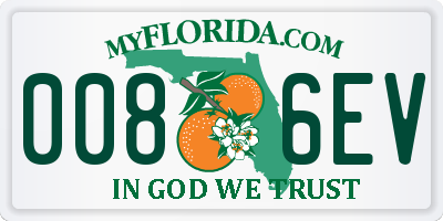 FL license plate 0086EV