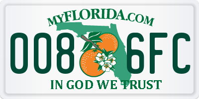FL license plate 0086FC