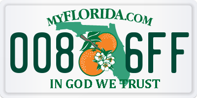 FL license plate 0086FF