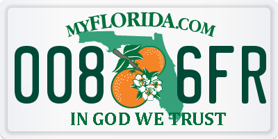 FL license plate 0086FR