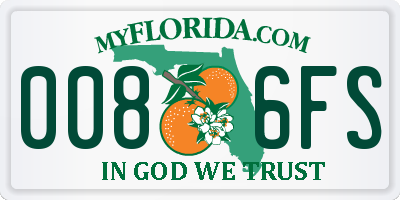 FL license plate 0086FS