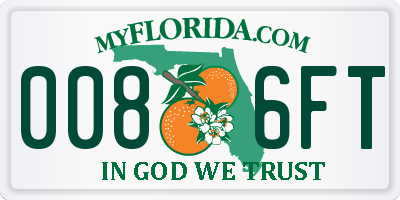FL license plate 0086FT