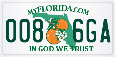 FL license plate 0086GA