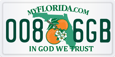 FL license plate 0086GB