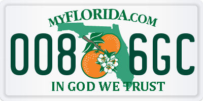 FL license plate 0086GC