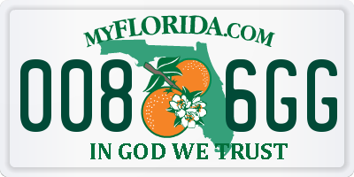 FL license plate 0086GG
