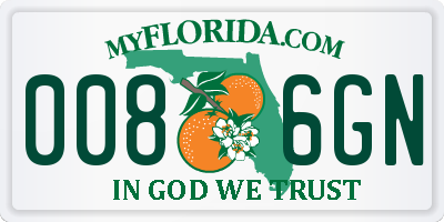 FL license plate 0086GN