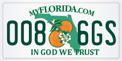 FL license plate 0086GS