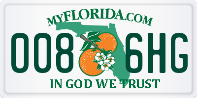 FL license plate 0086HG
