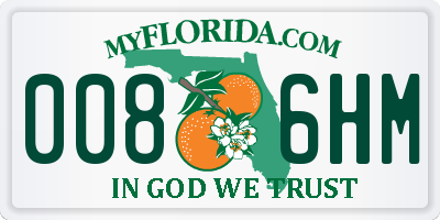 FL license plate 0086HM