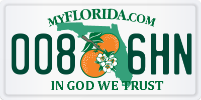 FL license plate 0086HN