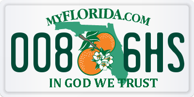 FL license plate 0086HS