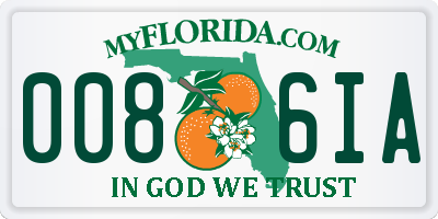 FL license plate 0086IA