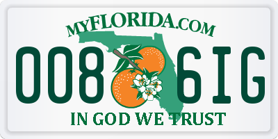 FL license plate 0086IG
