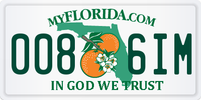 FL license plate 0086IM