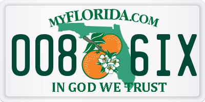 FL license plate 0086IX