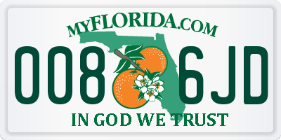 FL license plate 0086JD