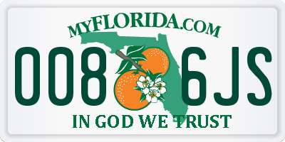 FL license plate 0086JS