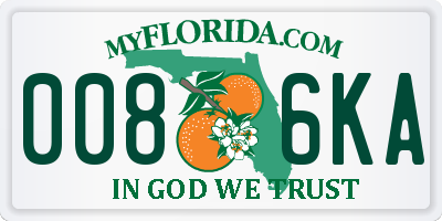 FL license plate 0086KA