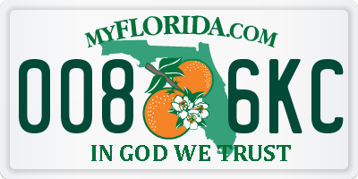 FL license plate 0086KC