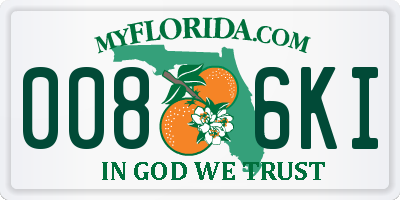 FL license plate 0086KI