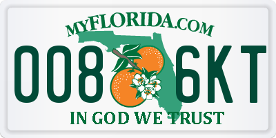 FL license plate 0086KT