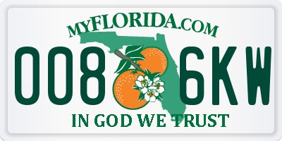 FL license plate 0086KW
