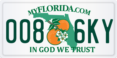 FL license plate 0086KY