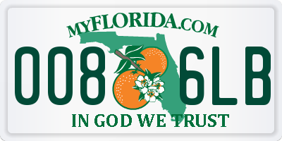 FL license plate 0086LB