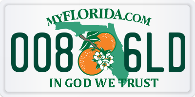 FL license plate 0086LD
