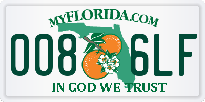 FL license plate 0086LF