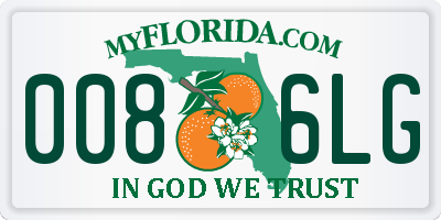 FL license plate 0086LG