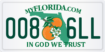 FL license plate 0086LL