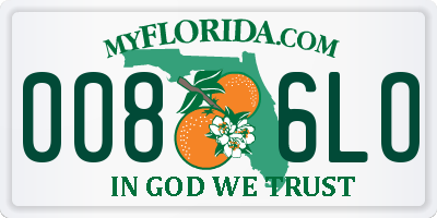 FL license plate 0086LO