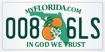 FL license plate 0086LS