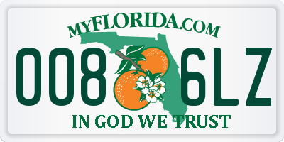 FL license plate 0086LZ