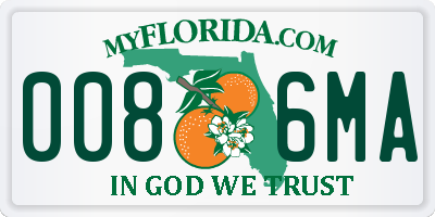 FL license plate 0086MA