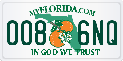 FL license plate 0086NQ