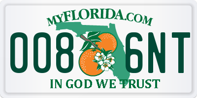 FL license plate 0086NT