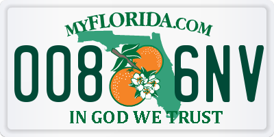 FL license plate 0086NV