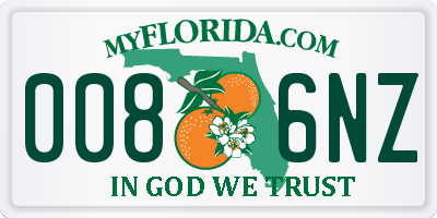 FL license plate 0086NZ