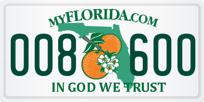 FL license plate 0086OO