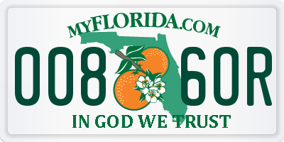 FL license plate 0086OR