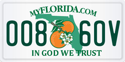 FL license plate 0086OV
